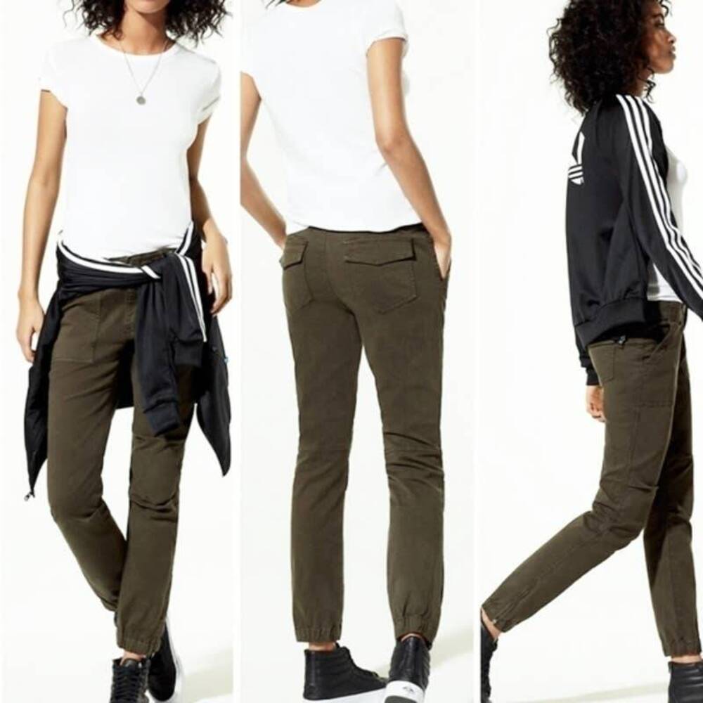 Tna Aritzia Women Taupe Brown Cargo Jogger Pants Ankle Zip Size‎ 2 Gorpcore